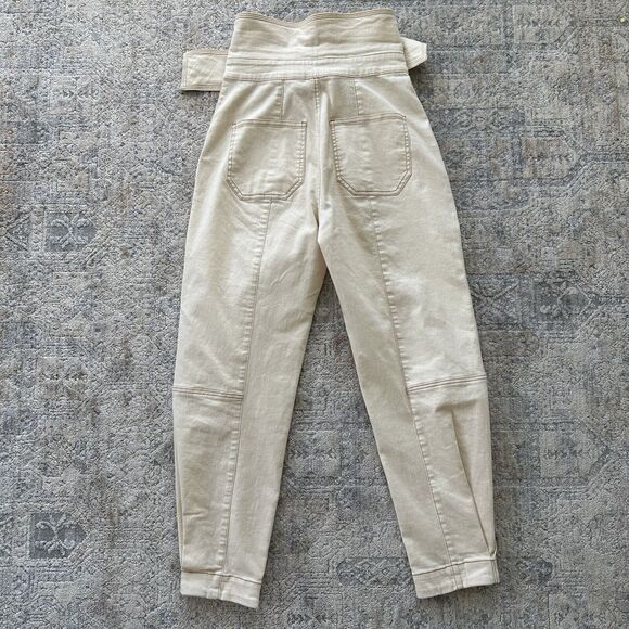 Ulla Johnson Storm Tie Waist Tapered Jeans in Color Blanc Size 4 MSRP $395 - Picture 10 of 11